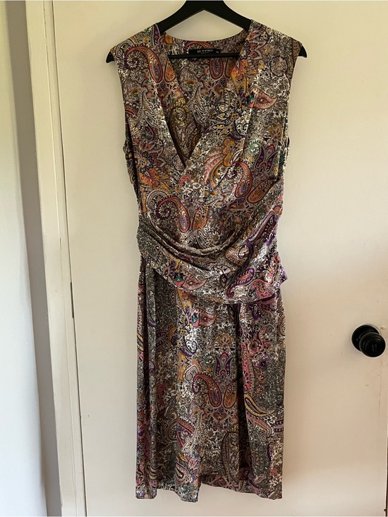 Etro Dresses & Skirts - ETRO Multicolor Silk Paisley Print Sleeveless Midi Dress Size 8
